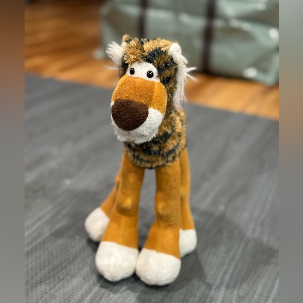 Plush Tiger Toy - Brown and White